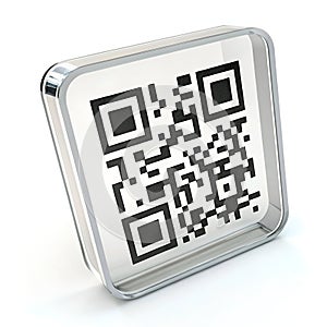 QR Code Vector Icon Illustration 3D Rendering Transparent Element