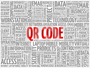 QR code word cloud collage