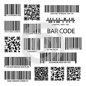 QR codes and barcode labels.