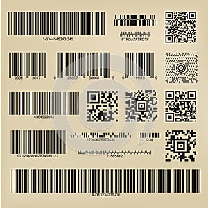 Qr codes and barcodes.