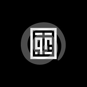 QR initial logo with square rectangular shape style