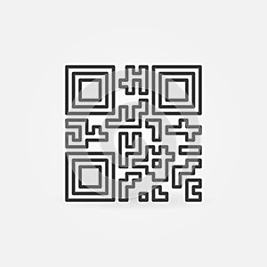 QR - Quick Response Code vector concept linear icon