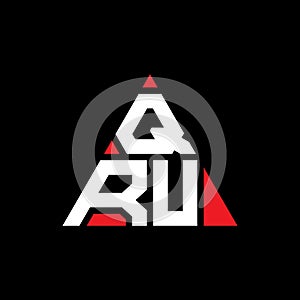 QRT triangle letter logo design with triangle shape. QRT triangle logo design monogram. QRT triangle vector logo template with red
