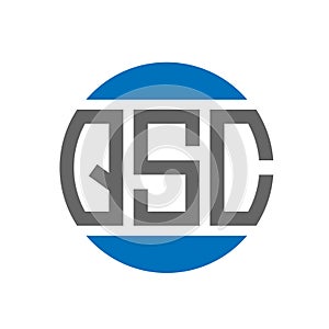 QSC letter logo design on white background. QSC creative initials circle logo concept. QSC letter design