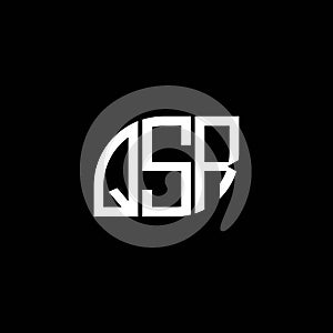 QSR letter logo design on black background. QSR creative initials letter logo concept. QSR letter design