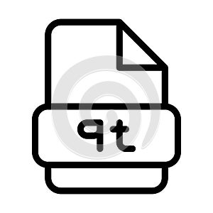 Qt File Icon. Type Files Sign outline symbol Design, Icons Format Type Data. Vector Illustration