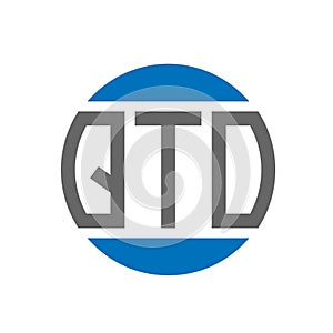 QTO letter logo design on white background. QTO creative initials circle logo concept. QTO letter design