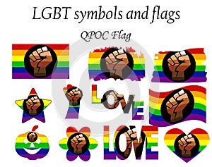 QTPOC, QPOC lgbt flag. for people who are non-Caucasian meaning QTPOC includes Black, Latinx, Asian, Indigenous photo