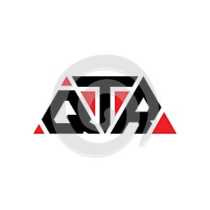 QTR triangle letter logo design with triangle shape. QTR triangle logo design monogram. QTR triangle vector logo template with red