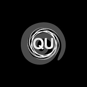 QU circle Unique abstract geometric logo design