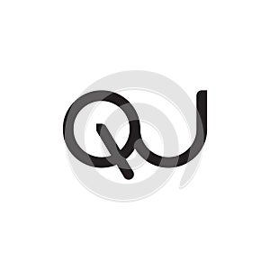 qu initial letter vector logo icon