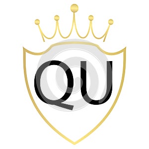 QU Letter Logo Design With Simple style