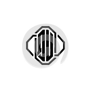 QU Logo Modern Vintage Monogram Style