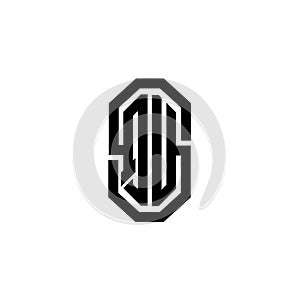 QU Logo Modern Vintage Monogram Style