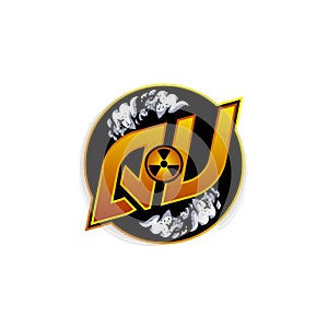 QU Logo Monogram ESport Gaming with Gas Shape Design