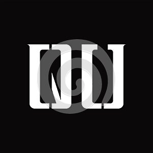 QU Logo monogram with middle slice design template