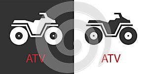 Quad atv icon isolated vector symbol