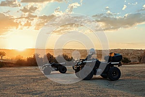 Quad ATV safari trip through desert