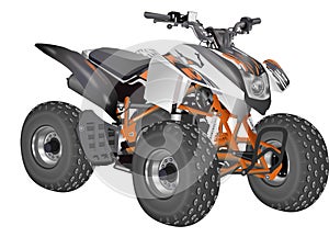 Quad bike for advertisement concept