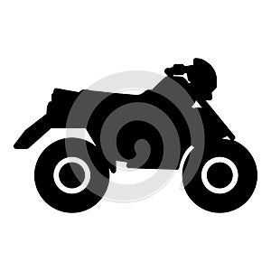 Quad bike ATV moto for ride racing all terrain vehicle icon black color vector illustration image flat style