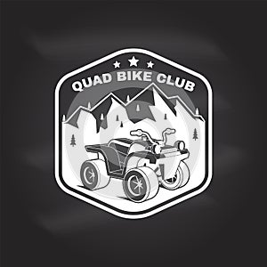 Quad bike club. Summer camp. Vector Concept for shirt or logo, print, stamp or tee. Vintage typography design with quad