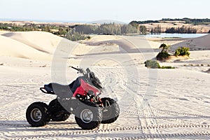 Quad bike in desert