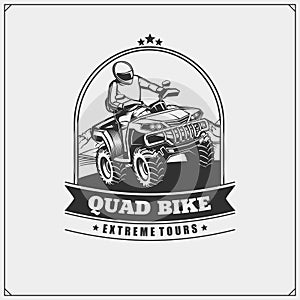 Quad bike emblem. Vector illustration.