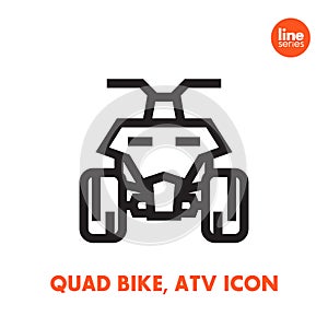 Quad bike icon, all terrain vehicle ATV