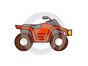 Quad bike icon. ATV bike isolated on white