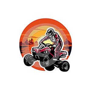 Quad bike offroad adventure ATV logo vector illustration photo
