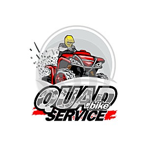 Quad Bike Service logo, isolated background