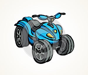 Quad bike. Vector drawing