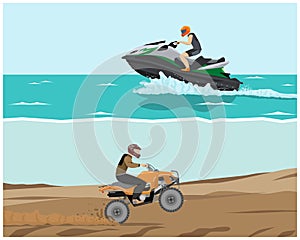 Quad bike and watercraft