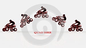 Quad bike on a white background