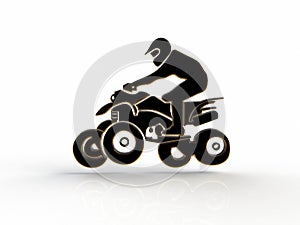 Quad bike on a white background