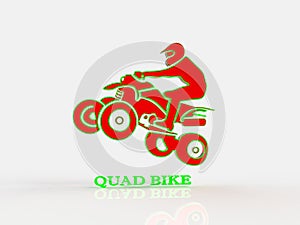 Quad bike on a white background