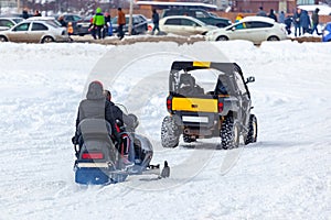 Quad bikes for rent in snow resort Bakuriani. Winter resort