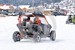 Quad bikes for rent in snow resort Bakuriani. Winter resort