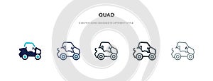 Quad icon in different style vector illustration. two colored and black quad vector icons designed in filled, outline, line and