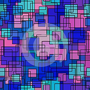 Quad seamless pattern. Repeated overlap hexagon motif texture print