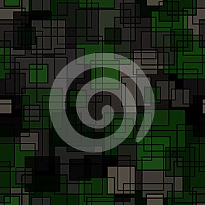 Quad seamless pattern. Repeated overlap hexagon motif texture print