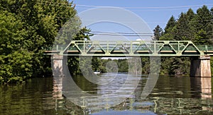 Quadbike crossing bridge