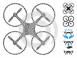 Quadcopter Composition Icon of Irregular Pieces