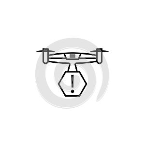 quadcopter, drone, sign, warning icon
