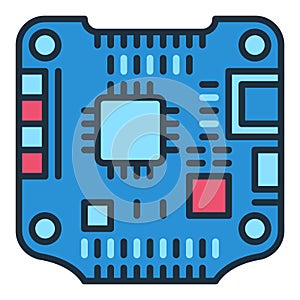 Quadcopter Flight Controller vector concept colored icon