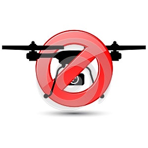 Quadcopter flights prohibited sign - drone