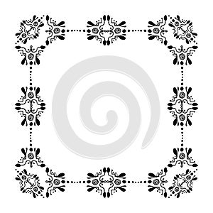 Quadrangular decorative ornamental border with corner.