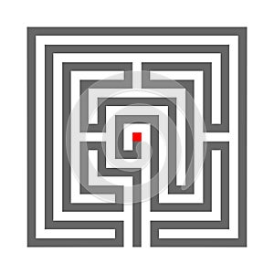 Quadrate heathen Labyrinth Symbol isolated on white background photo