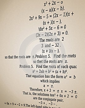 Quadratic equation photo