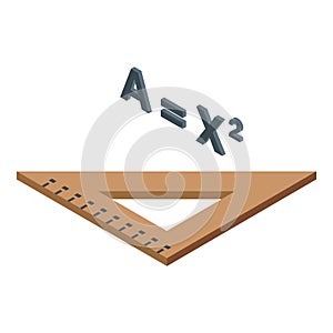 Quadratic equation concept with ruler photo